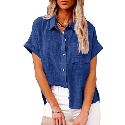T-shirt d’Été Femme – Coton et Lin, Style Décontracté - Ma boutique