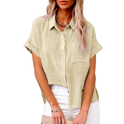 T-shirt d’Été Femme – Coton et Lin, Style Décontracté - Ma boutique