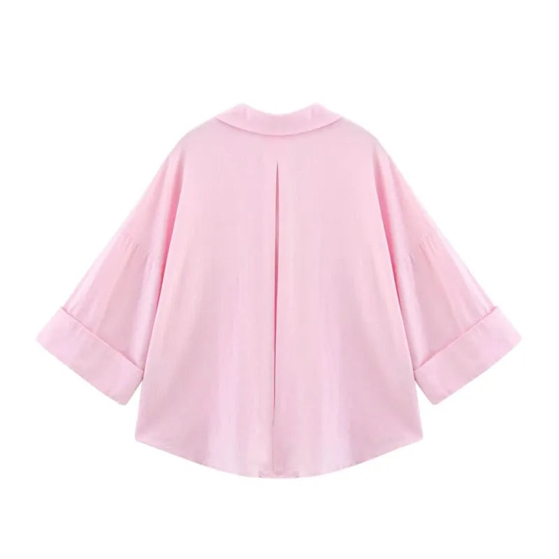 Chemise Femme HipSeam – Manches Larges & Ourlet Asymétrique - Ma boutique