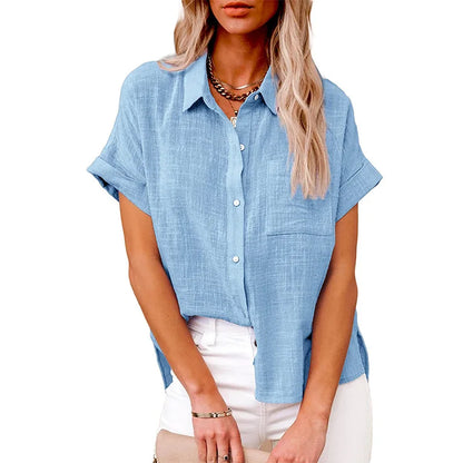 T-shirt d’Été Femme – Coton et Lin, Style Décontracté - Ma boutique