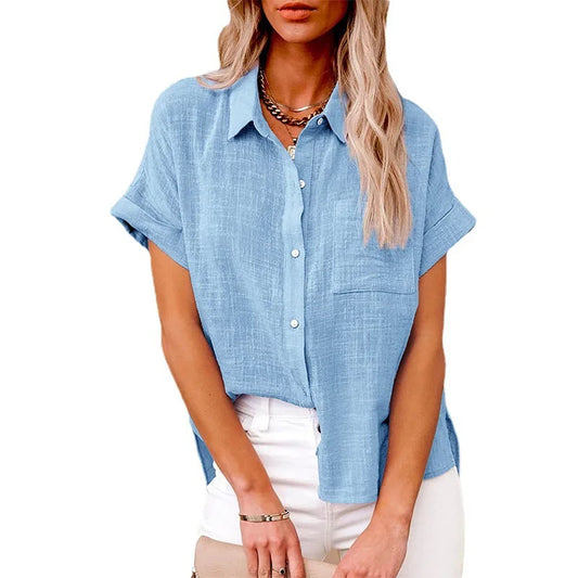T-shirt d’Été Femme – Coton et Lin, Style Décontracté - Ma boutique
