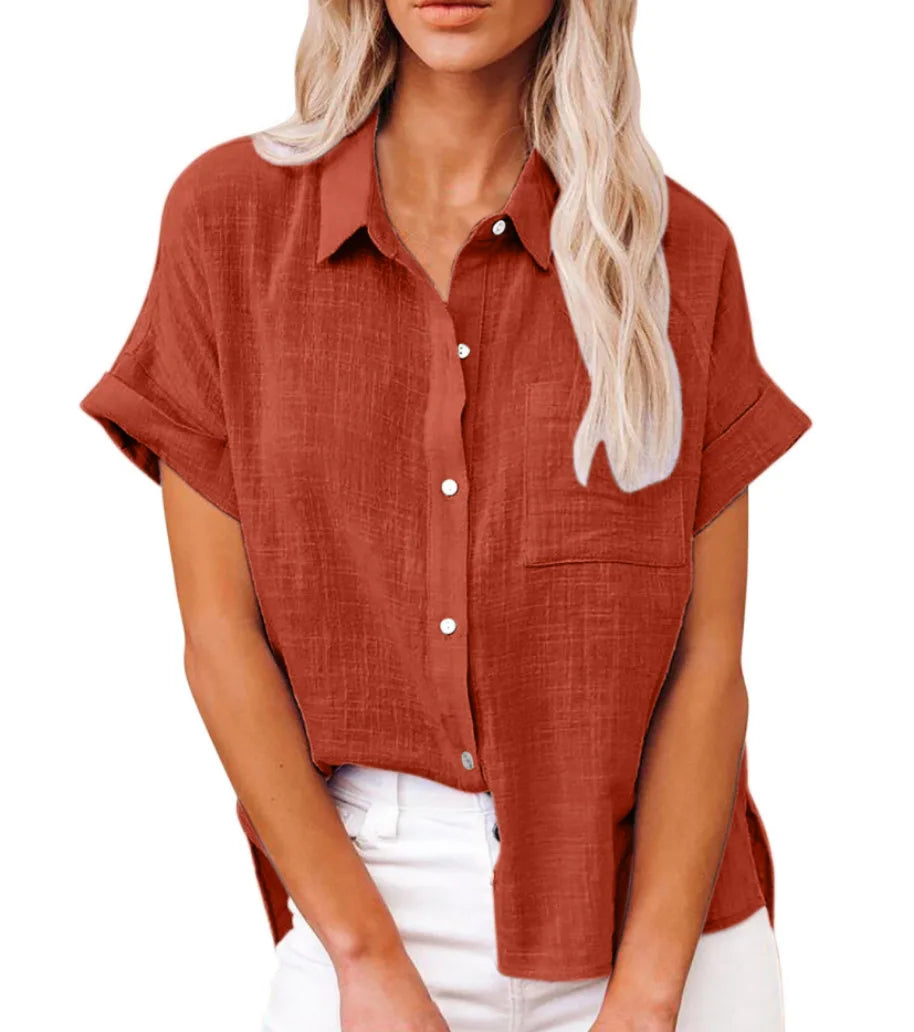 T-shirt d’Été Femme – Coton et Lin, Style Décontracté - Ma boutique