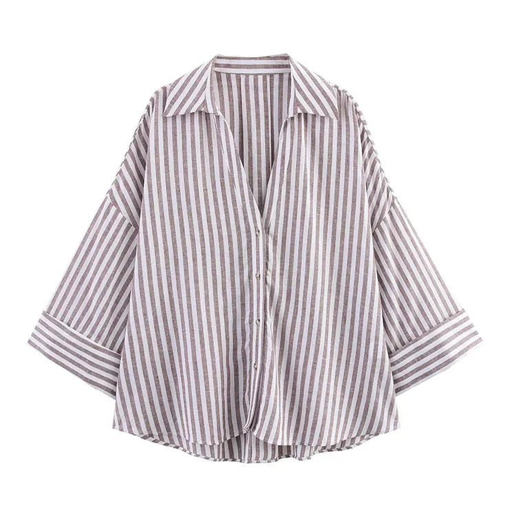 Chemise Femme HipSeam – Manches Larges & Ourlet Asymétrique - Ma boutique
