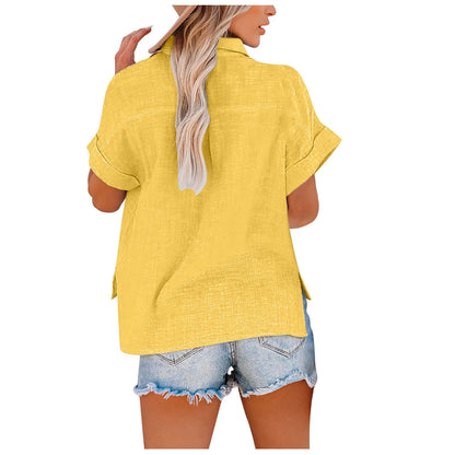 T-shirt d’Été Femme – Coton et Lin, Style Décontracté - Ma boutique