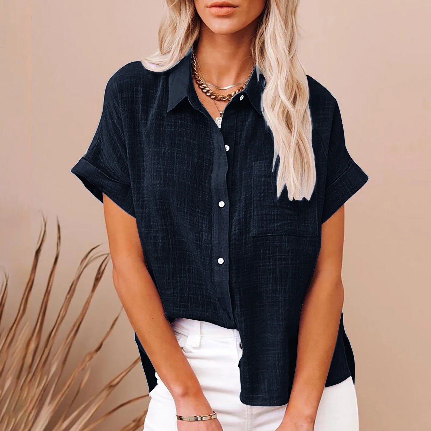 T-shirt d’Été Femme – Coton et Lin, Style Décontracté - Ma boutique