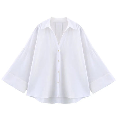 Chemise Femme HipSeam – Manches Larges & Ourlet Asymétrique - Ma boutique
