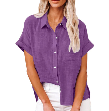 T-shirt d’Été Femme – Coton et Lin, Style Décontracté - Ma boutique