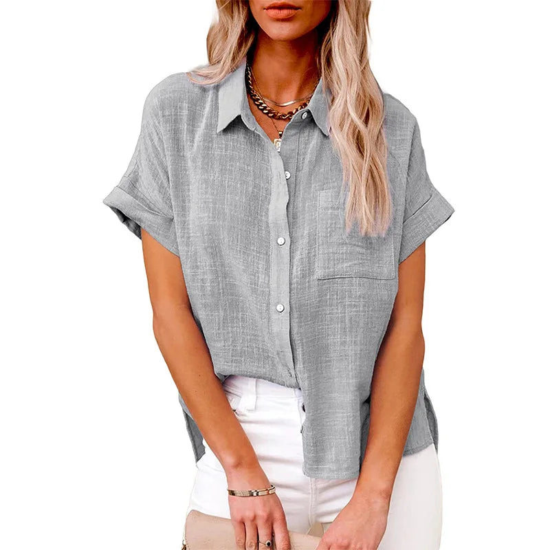 T-shirt d’Été Femme – Coton et Lin, Style Décontracté - Ma boutique