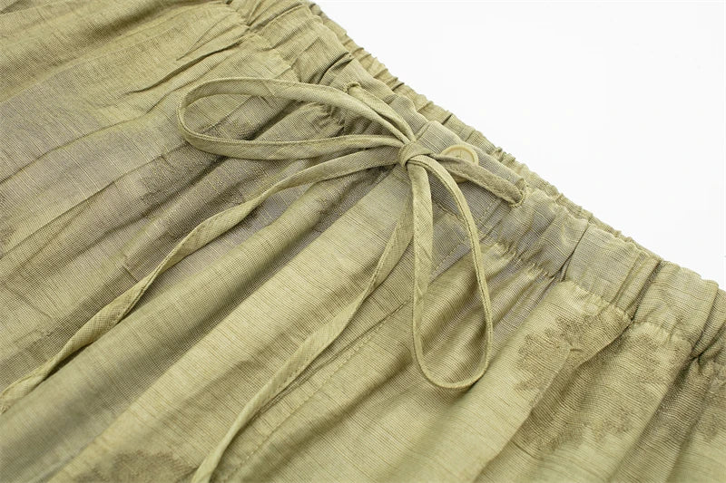 Ensemble Femme Printemps-Été 2024 – Chemise Jacquard & Pantalon Décontracté - Ma boutique